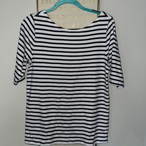 Gap Modern T Boatneck V Back Navy/White Stripe XL